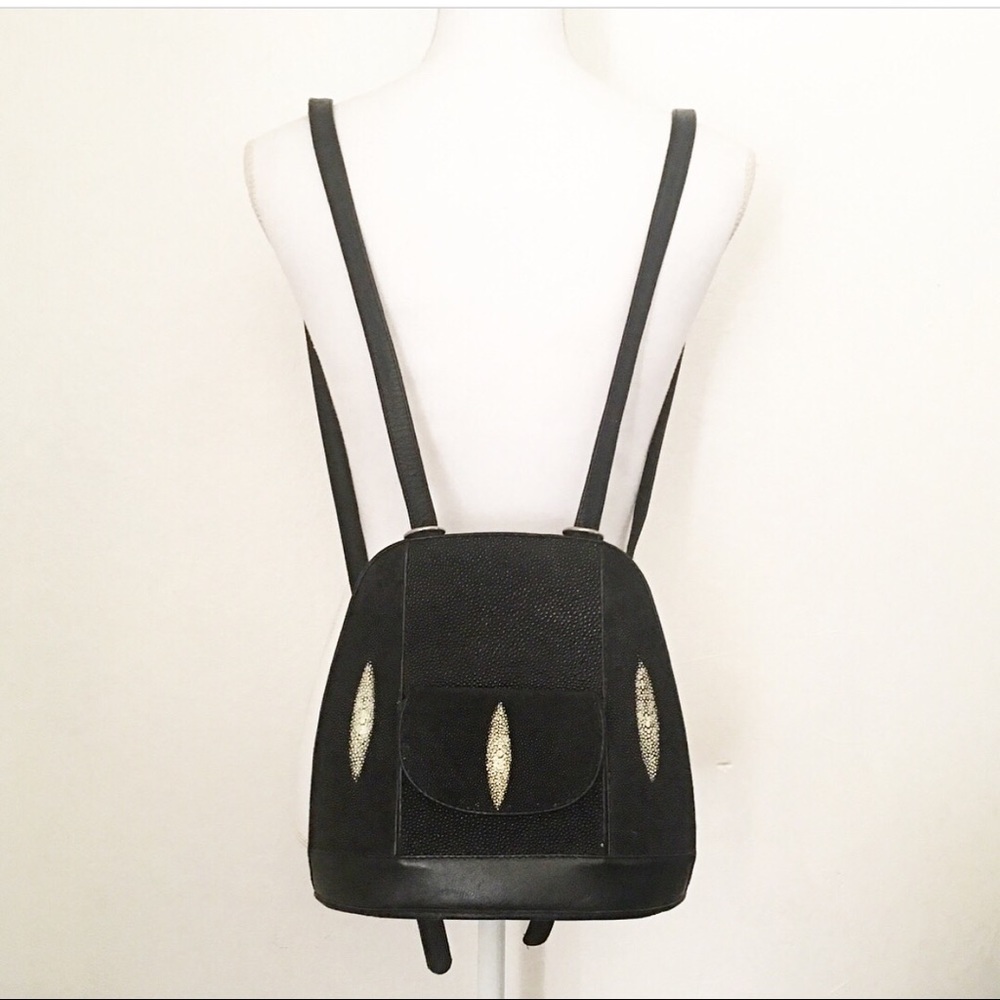 Genuine 3 Eye Stingray Leather Backpack